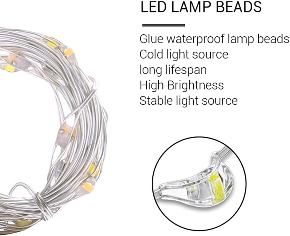 Skiennix Waterproof LED String Lights - 2 Pack 20ft 60 LED Fairy Lights | Multicolor Copper Wire