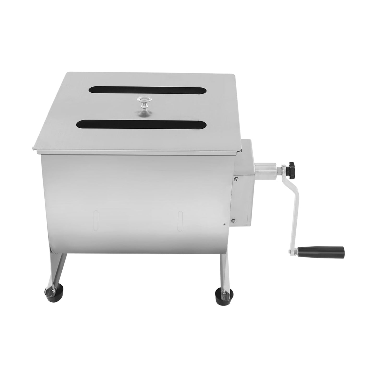 Meat Mixer, 22/44lbs Manual Stainless Steel Tilt Tank Hand Crank Sausage Mixer Machine Commerial Food Mixer with Removable Paddle for Home Deli Butcher Mixing Vegetables Spices (Fixed-type, 44lbs)