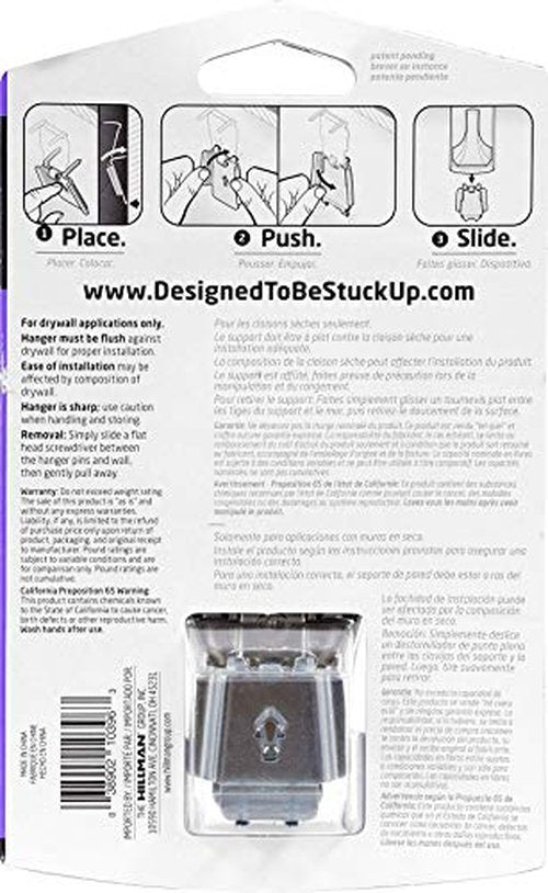 HIGH & MIGHTY 515819 Decorative Metal Hook, Easy Tool-Free Dry Wall Installation, Oval, Holds up to 25lb, Satin Nickel