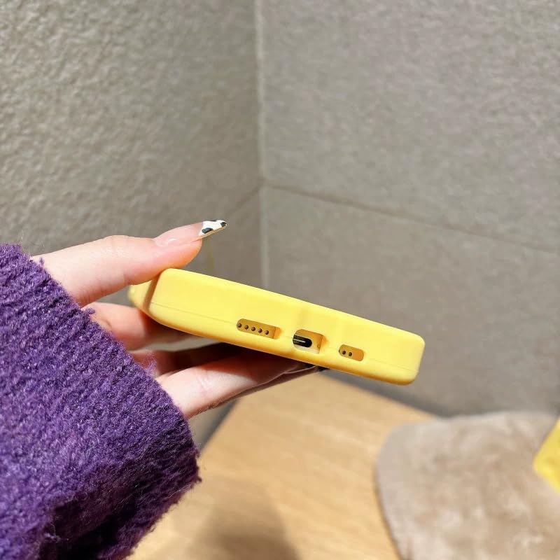 AZIALOWK 3D 17) Soft Silicone Cheese Phone Case for Apple Food Yellow Color Bright Vibrant Cartoon Creative Fun Cute