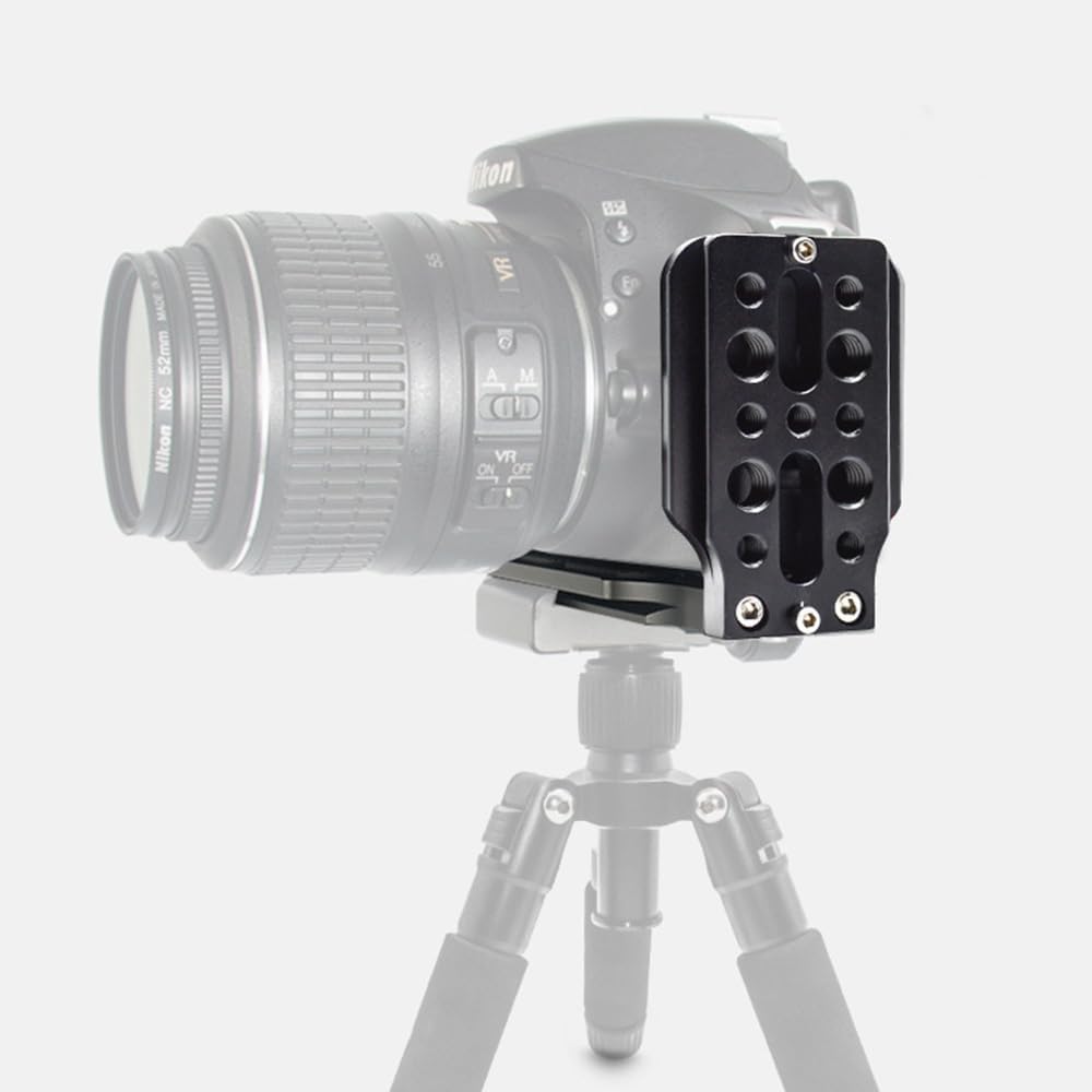 LingoFoto 1/4" 3/8" L Bracket for DSLR/Mirrorless Cameras, Arca-Swiss Quick Release Plate with Vertical/Horizontal