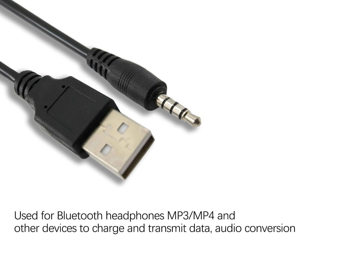 KKPOERT 3.5mm MP3, etc3.3FT USB Cable, Male AUX Audio Jack to USB Public Charging Adapter, Compatible with recorders