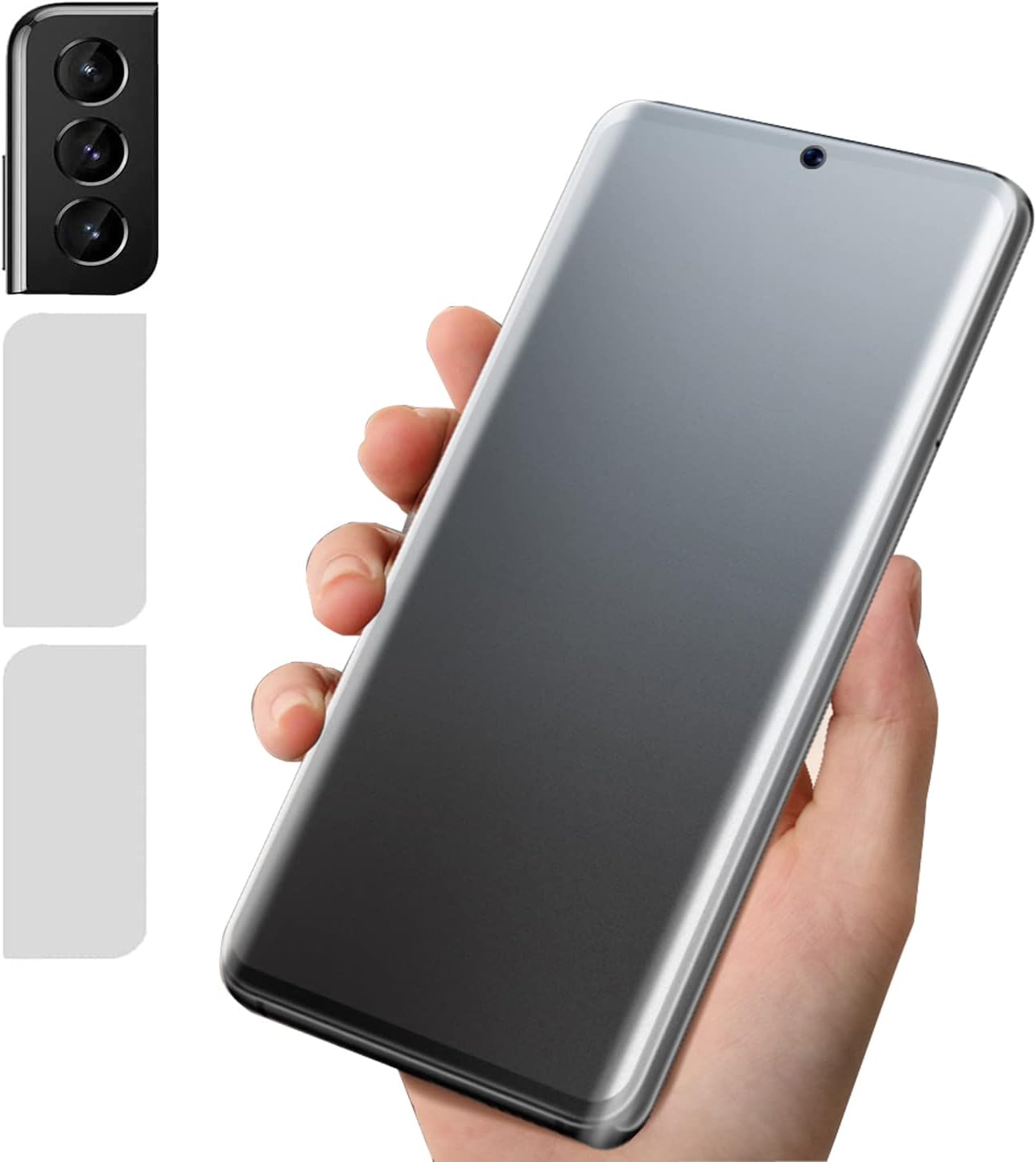 BYIUIHS 2-Pack S22 (2+2) (4 Screen Protector for Samsung Galaxy Ultra - Matte Finish + Clear Camera Lens Protectors