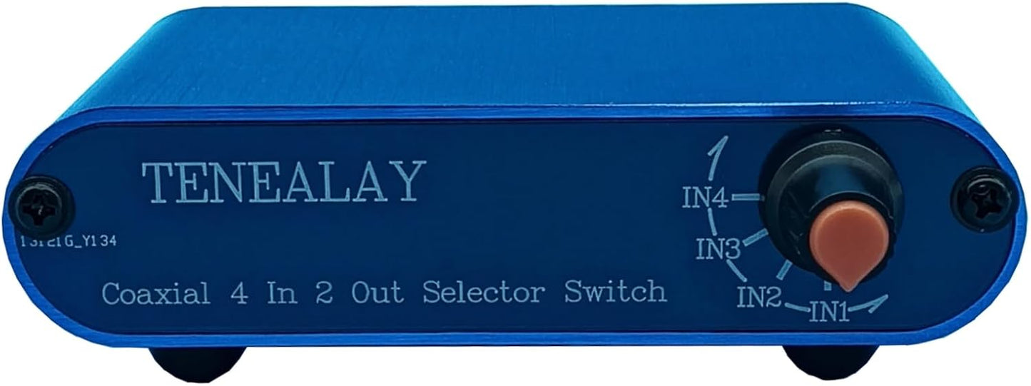 MUSYSHOW 4x2 4 2 SPDIF Coaxial Audio Switch Box - Input Output Digital Coaxial Signal Switcher Selector for Home
