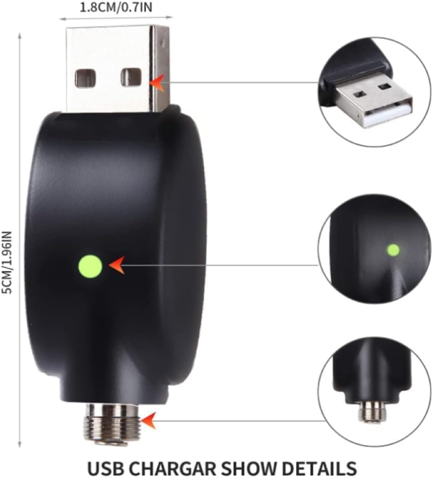 Yacusum 2Pieces USB Thread Cable,USB Smart Charger Cable, Overcharge Protection Adapter with LED Indicator Adapter