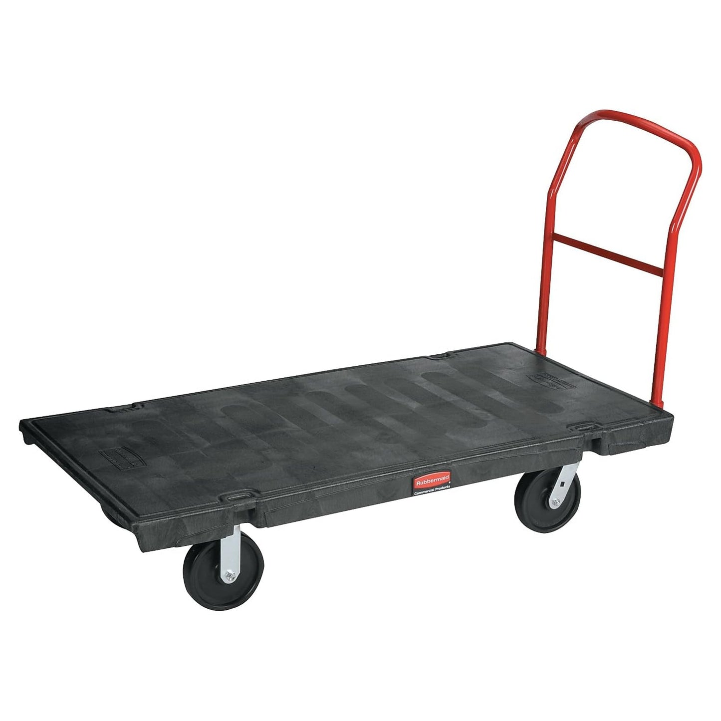Rubbermaid Commercial Products Heavy Duty Platform Truck, Black Push Cart Dolly, Trolley Cart with Wheels, for Warehouse/Garage/Cleaning/Manufacturing