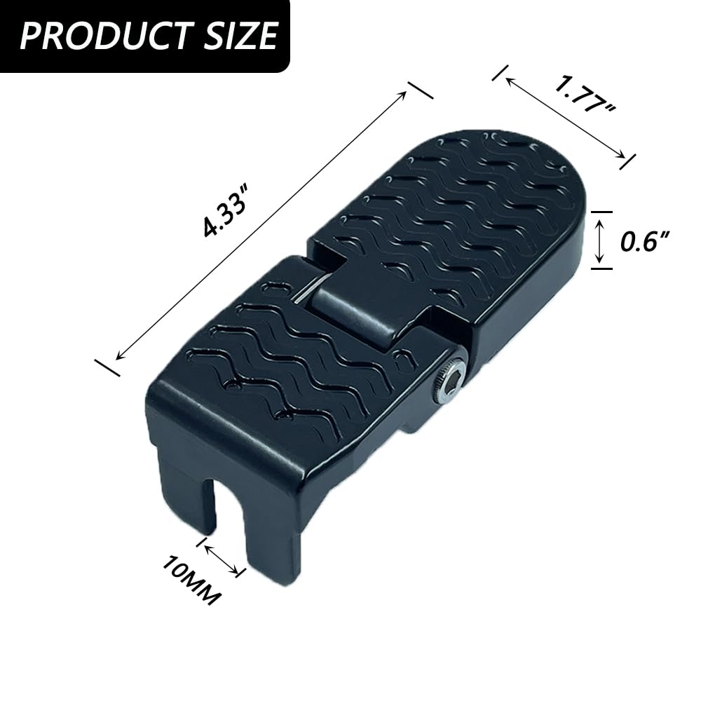 LOOEEL 1 Pair 10MM U Slot Bicycle Rear Pedals Folding Rear Seat Footrest Pedals Cycling Accessories for Mountain Bike, Folding Bicycle