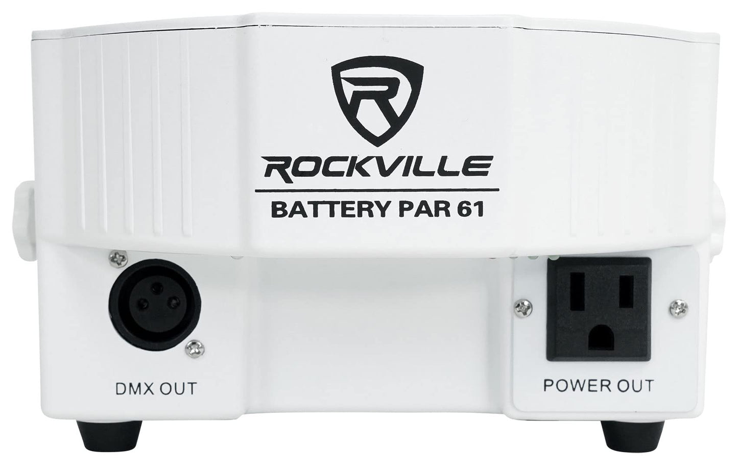 Rockville Battery Par Pack 61 8 RGBWA+UV Battery-Powered Par Lights with Charging Flight Case, DMX & IR Remote, 15-Hour Battery, Master/Slave Mode, Strobe & Sound Activation for Events & DJ (White)