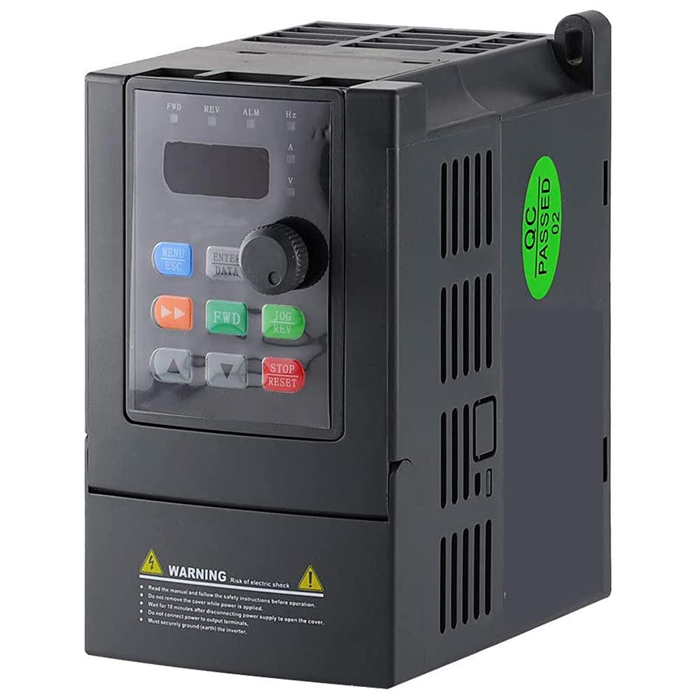 ATO 2hp 1.5kW Single to Three Phase VFD, VFD 220V Input 220V 3 Phase Output 2hp, 220-240V 1 Phase to 3 Phase VFD 7.5A Variable Frequency Drive Inverter for 3-Phase AC Motor Speed Controls