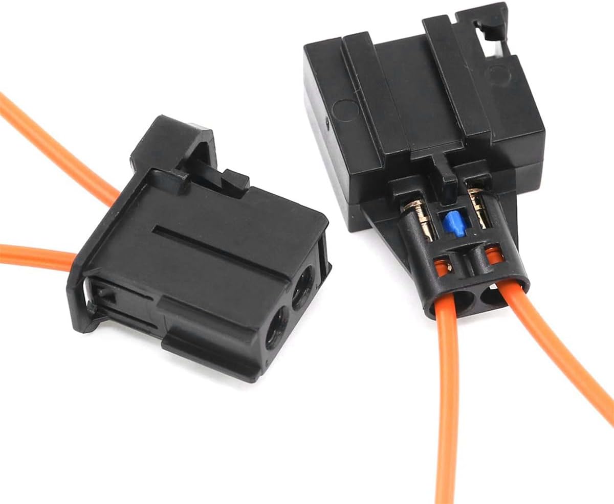KHGUZ 2PCS Car Fiber Optic Loop, Vehicle Female and Male Fiber Optic Bypass Loop Adapter Connector for Radio and Audio
