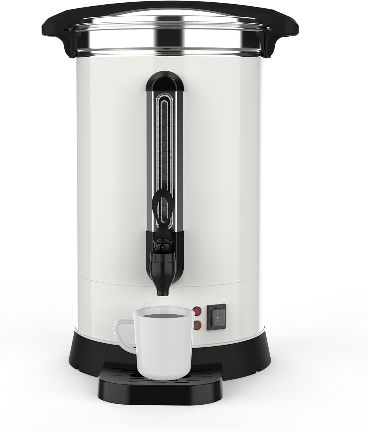 ExploreHorizon 12L/3.2Gallon Large Commercial Coffee Pot,80 Cups Coffee Urn Stainless Steel Electric Coffee Maker,Double Wall Hot Beverage & Water Dispenser Quick Brew Dispenser