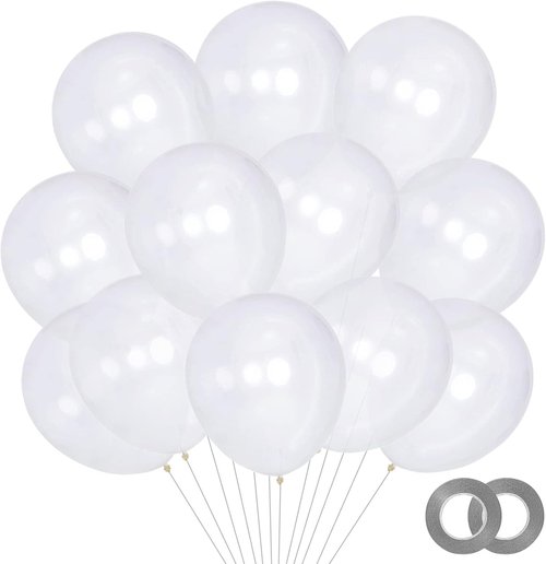 KAWKALSH Clear 5-Inch Balloons - 200 Mini Latex Balloons for Party, Birthday & Baby Shower Decor