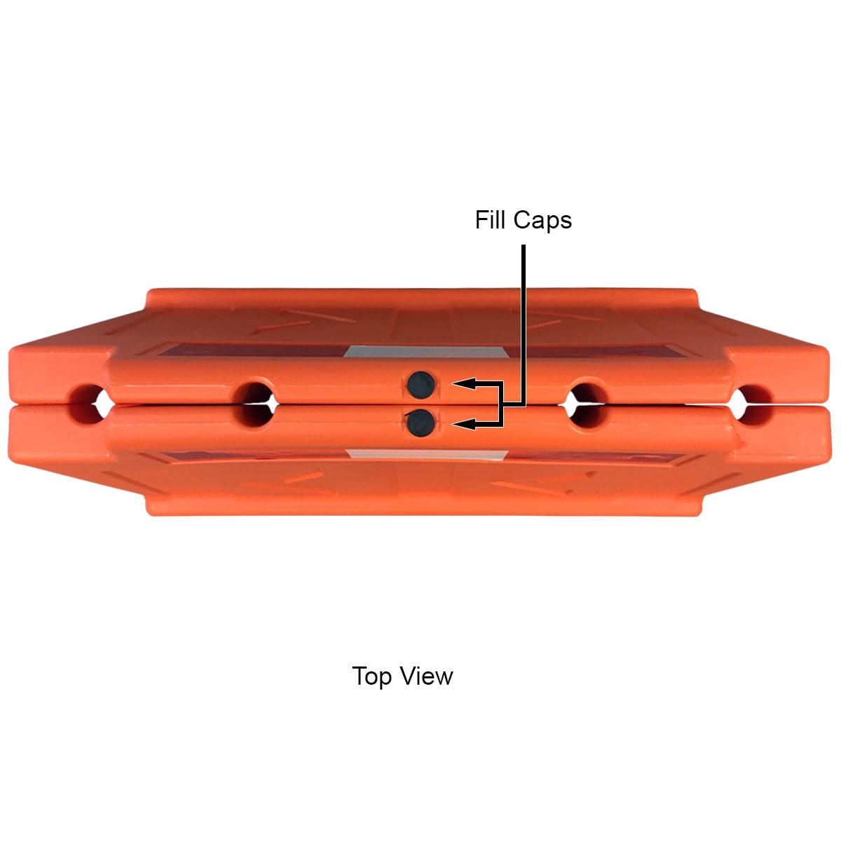 Electriduct Stackable Water Fillable Traffic Safety Plastic Barricade 3 Feet Orange Polyethylene Vehicle Portable Barrier - Pack of 4