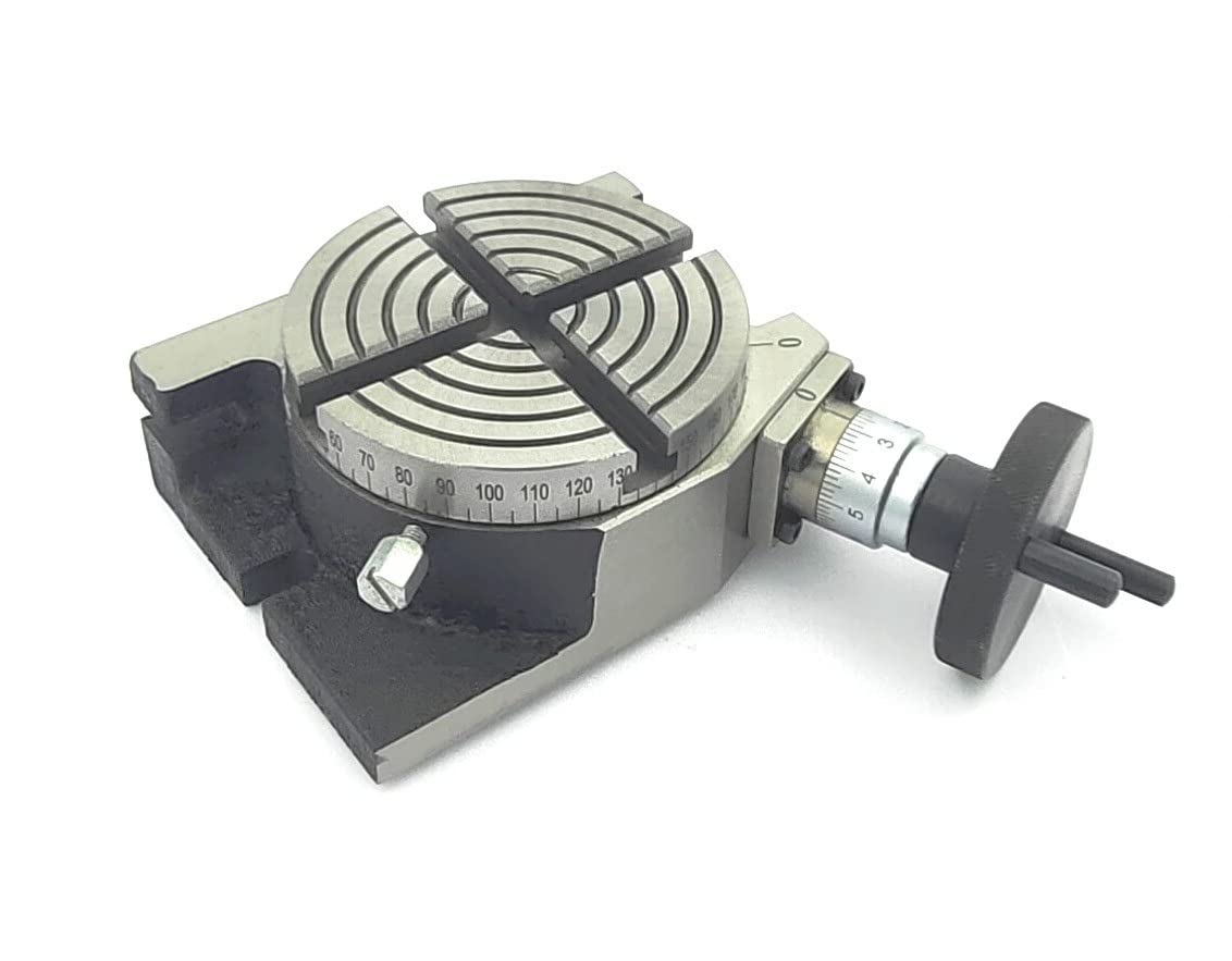 Buyohlic 4"/ 100 mm Regular Rotary Milling Table With Small Chucks with 65 mm 3 Jaws Self Centering Chuck