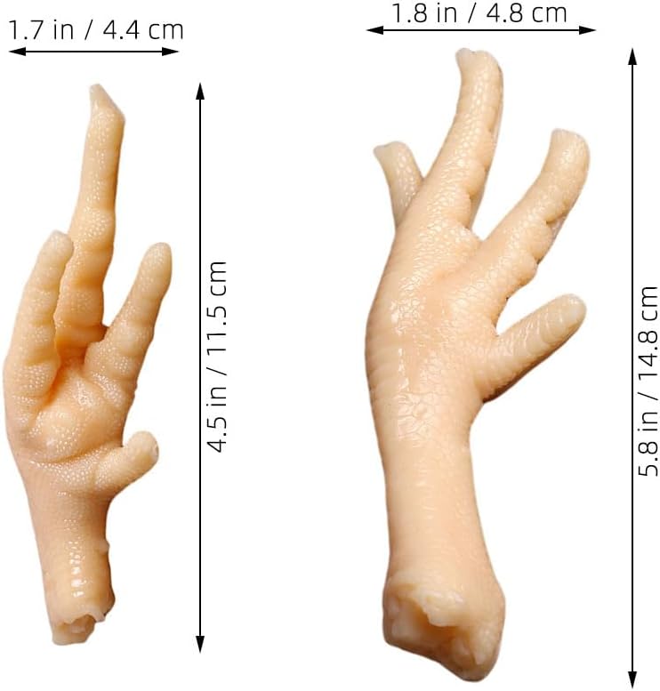 2 5.82X1.88X1.18 Inch Kisangel Realistic Chicken Feet Model Pcs Faux Food Display Props for Photography Kitchen Decor