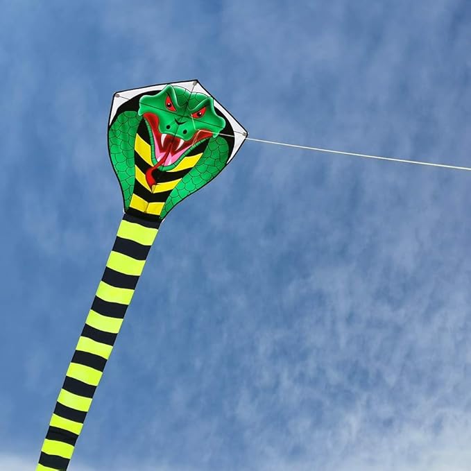Large Cobra Kite for Adults Kids Boys with Super Long Tail, Extra Easy to Fly, Best Huge Kites for The Beach/Party/Field/Park, It Will Dominate The Sky!