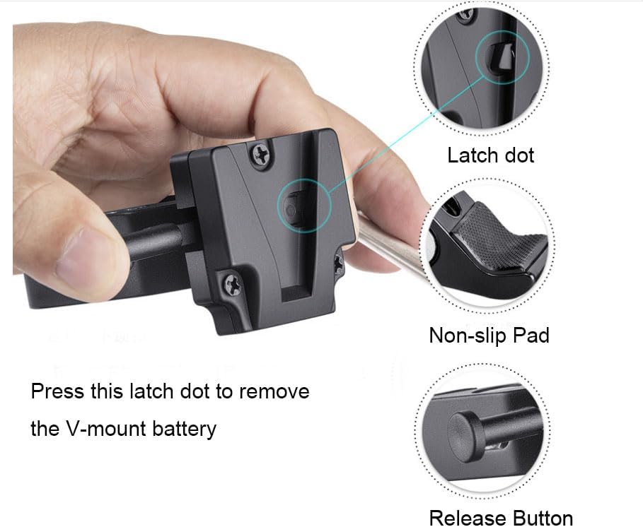 LSYRIA V Mount Battery Clamp Mount, V Mount Tripod Battery Plate with Crab-Shaped Quick Release Clamp Compatible