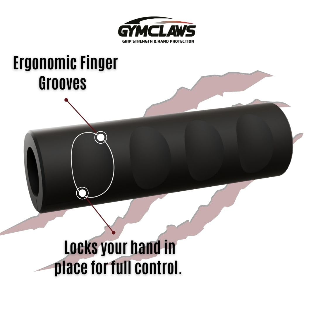 GYMCLAWS Gym Gripper, Hand Protection by Adaptive Foam Padding, Universal Fit for Weightlifting and Strength Training, 2-Pack, Black