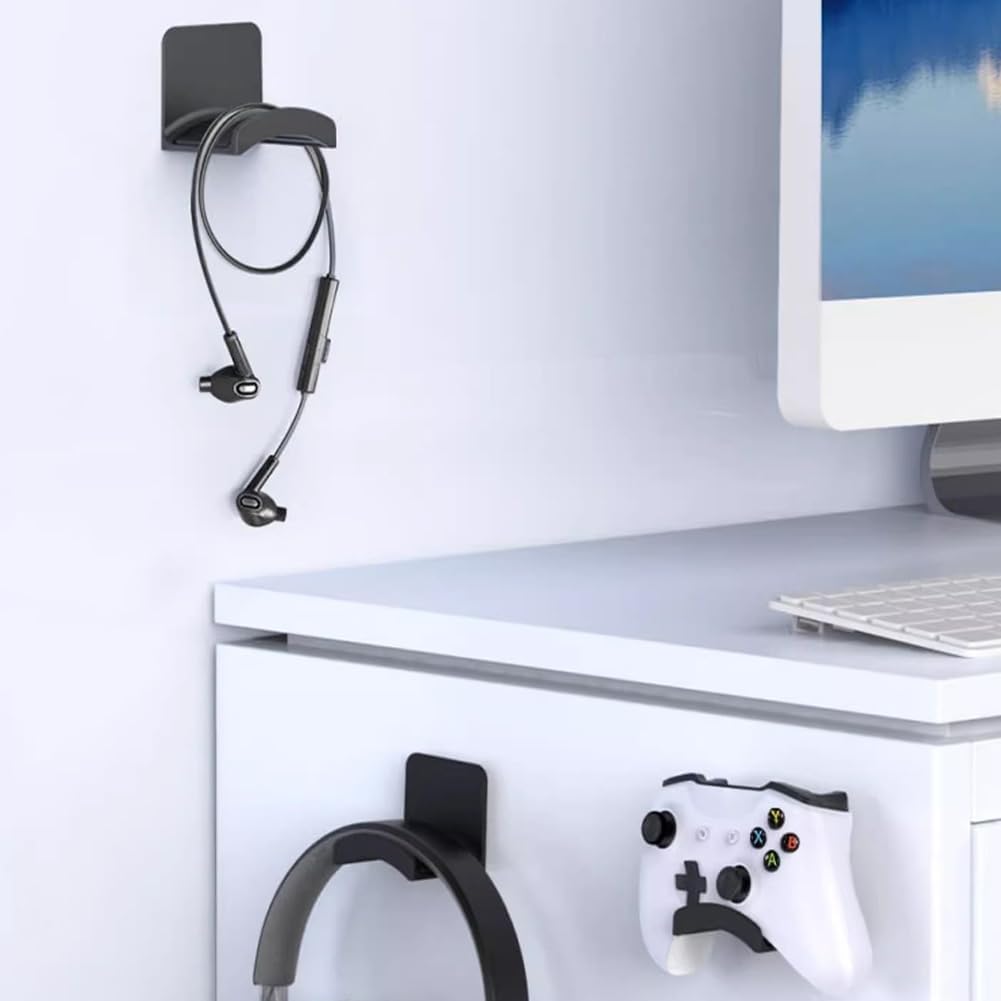 Vornetil Headset Headset Headphone Hanger Holder, Universal Wall Mount Hook Strong Adhesive Desk Hook Stand