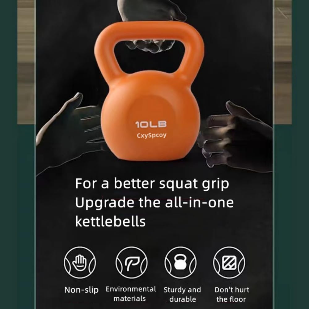 CxySpcoy Kettlebell Grip Professional Grade 10lb 4.5kg for Women and Men Push up Bodybuilding Weightlifting Fitness Exercise Repetition Full Body Workout Home Gym Strength Competition Training Anti-slip Handle