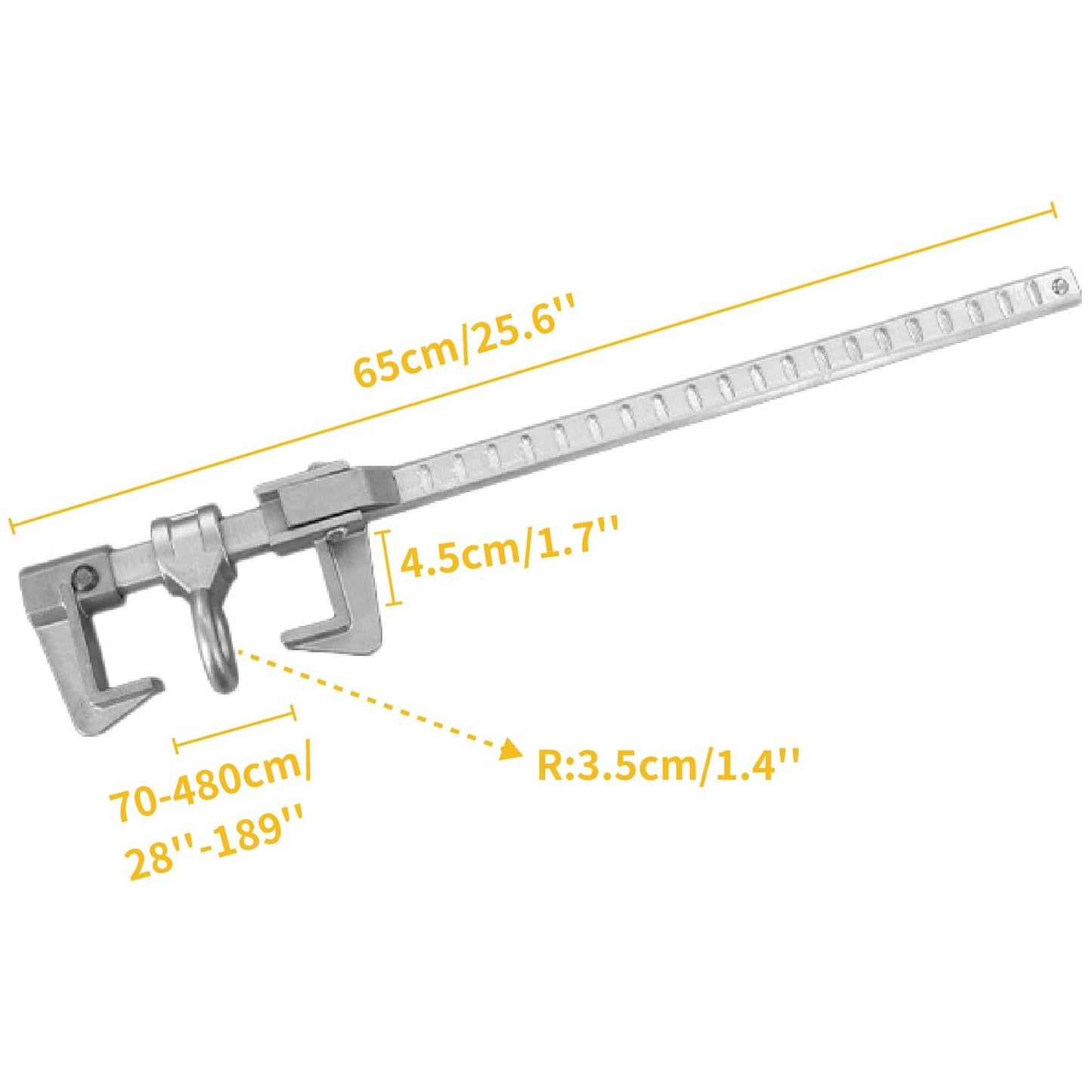 Teinfice Aluminum Sliding Beam Anchor Clamp, Adjustable I/H Beam Connector for Fall Protection System, Mobile Steel Walker Anchor Point, OSHA & ANSI Compliant Harness Connection Device
