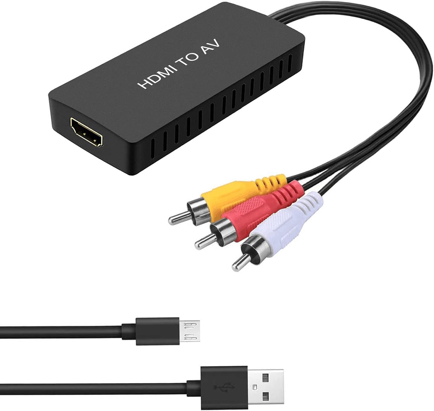 RuiPuo HDMI to AV Converter HDMI to Video Audio Adapter Supports PAL/NTSC Compatible for Roku Streaming Stick, Fire
