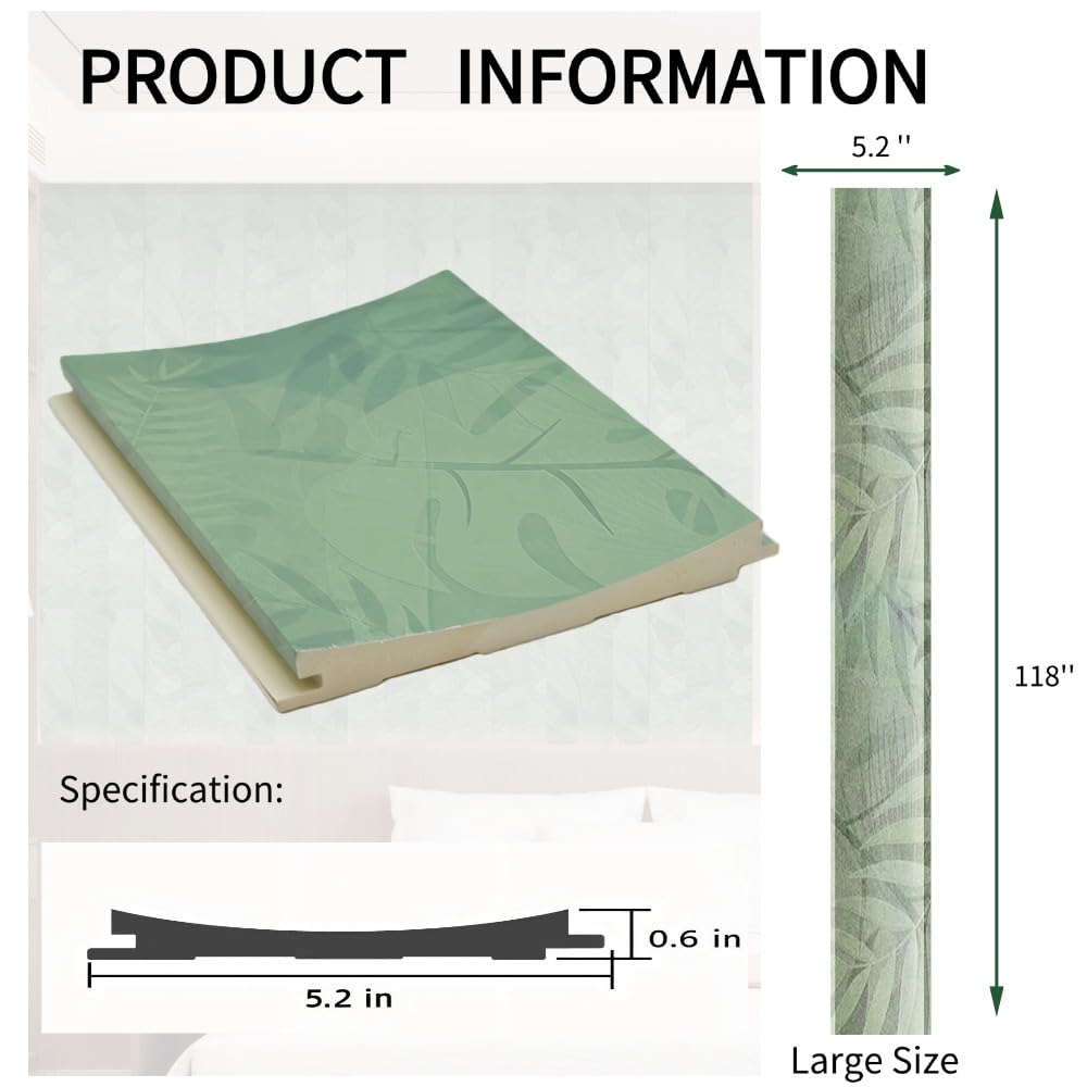 NovaGrid Panel 4PCS 3D Groove Texture Panel Sound Insulation Flat Noodles Wall Panel Solid Core Design, Suitable for Interior Decoration118"x5.11" (Forest Theme)
