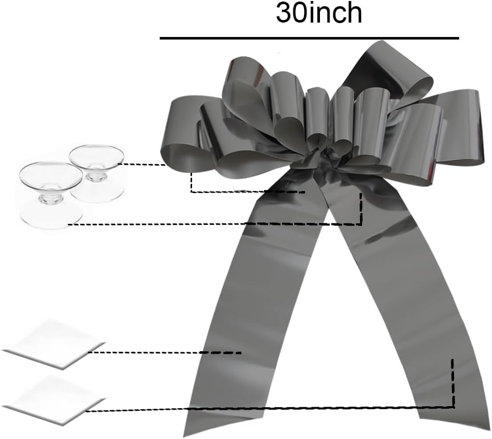 Big Pink | 30-Inch Giant Car Bow - Perfect Gift Wrapping Decoration for Christmas, Parties & New Homes
