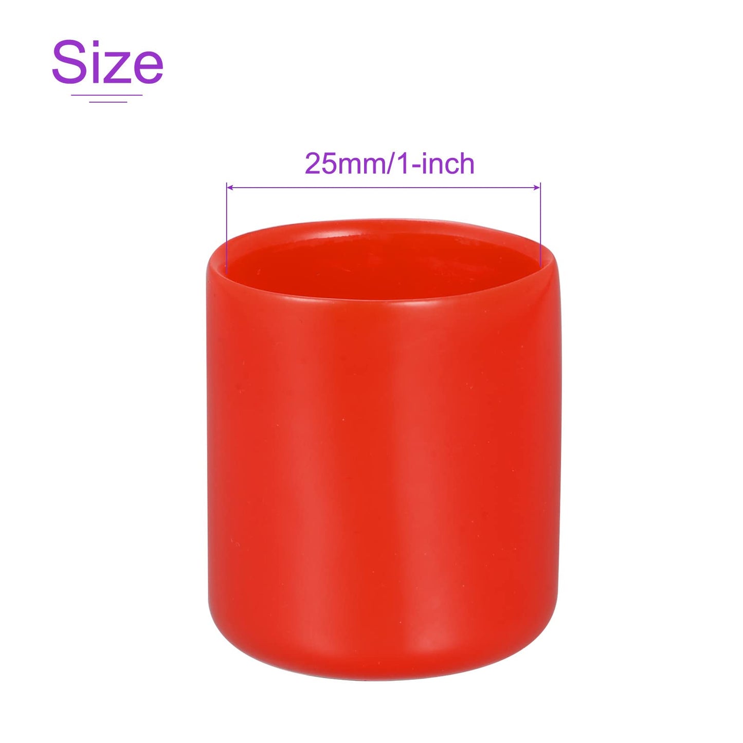 DMiotech 10 Pack 1" ID Red Screw Thread Protectors Rubber End Caps Bolt Covers for Screw Bolt Furniture Pipe