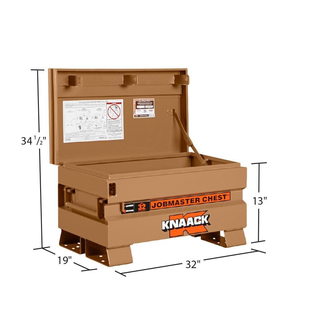 KNAACK Jobsite Chest, 32 inch W x 19 inch D x 13 inch H, Tan
