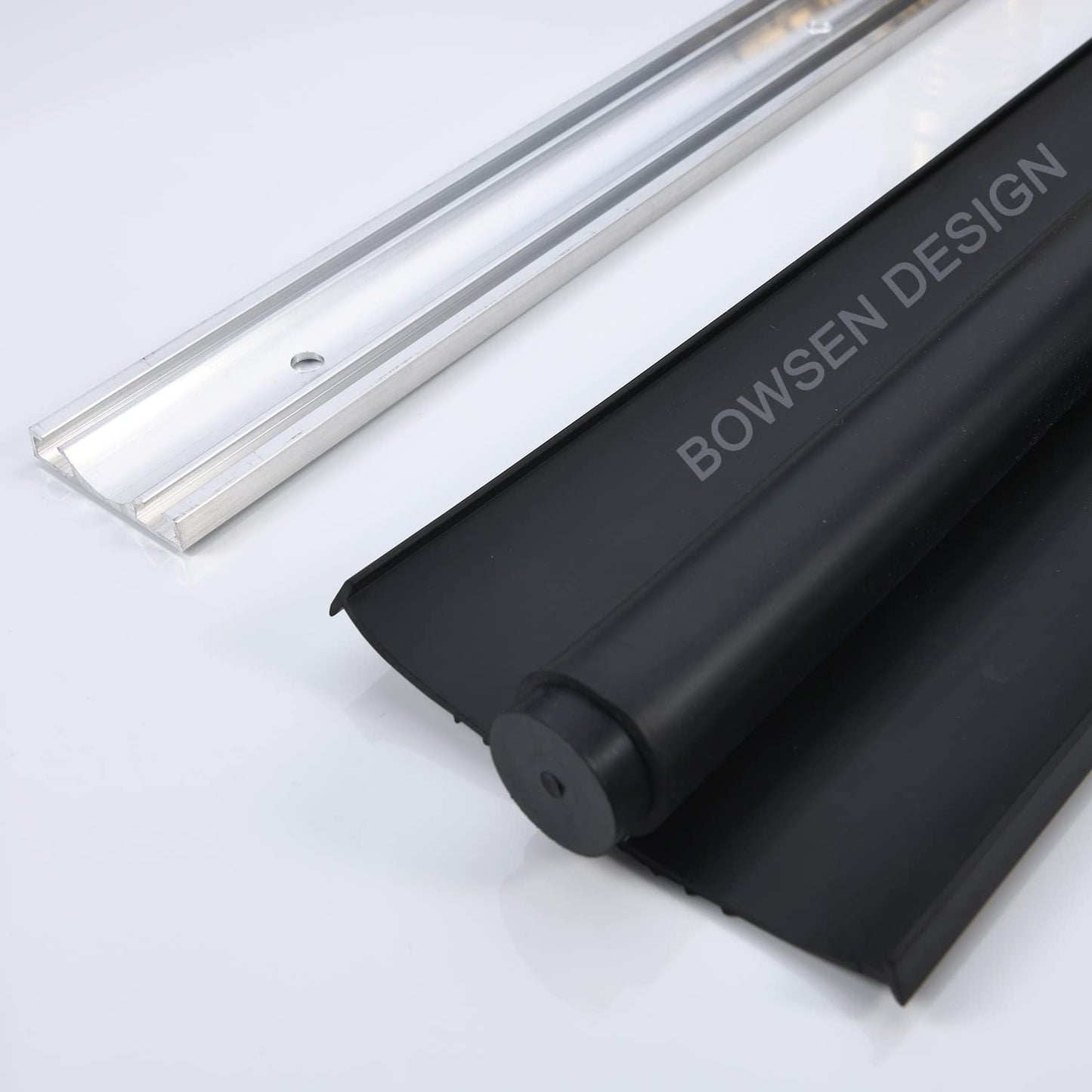 BOWSEN Heavy-Duty U+O Ring Universal Garage Door Bottom Seals Weatherstrip Weather Stripping Rubber with Aluminum Track Retainer Kit, Black (16FT, 1-5/8" Width)