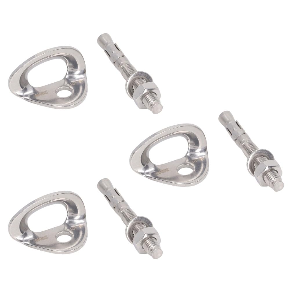 3Pairs Stainless Steel Climbing Bolt Hanger Set 25KN Climbing Bolts Hanger with Expansion Screws Climb Fastening Safe Fixed Point for Mountaineering