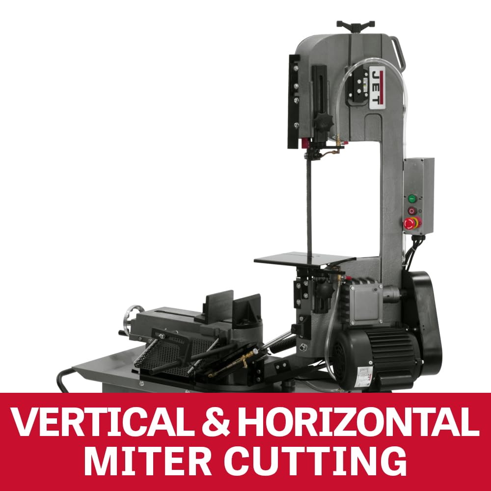 JET 7" x 10-1/2" Metal Cutting Mitering Horizontal/Vertical Band Saw, 1 HP, 115/230V 1Ph (HVBS-710S)