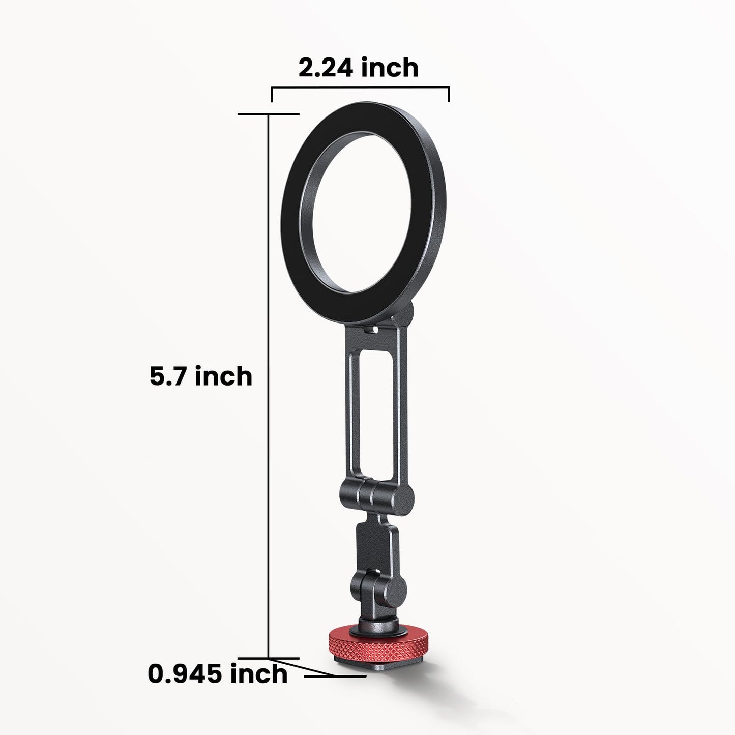 LOXP Magnetic Phone Tripod Mount with Cold Shoe, Adjustable Aluminum Alloy Phone Mount, Phone Tripod Holder Adapter with 1/4" Screw, Camera Mount for iPhone 17/16/15/14/13/12 Series
