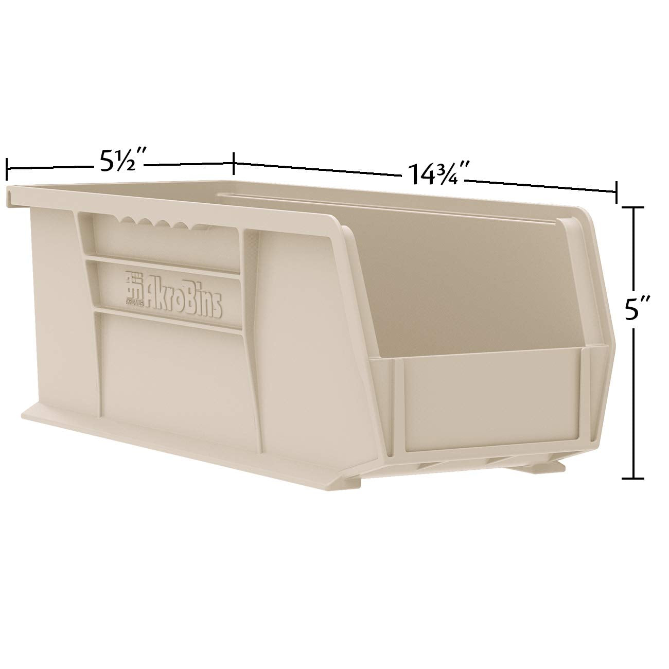 Akro-Mils 30234 AkroBins Plastic Storage Bins, Space-Saving Stackable Bins for Garage, Pantry, Craft Organization, 15" x 5" x 5", Blue, 12-Pack