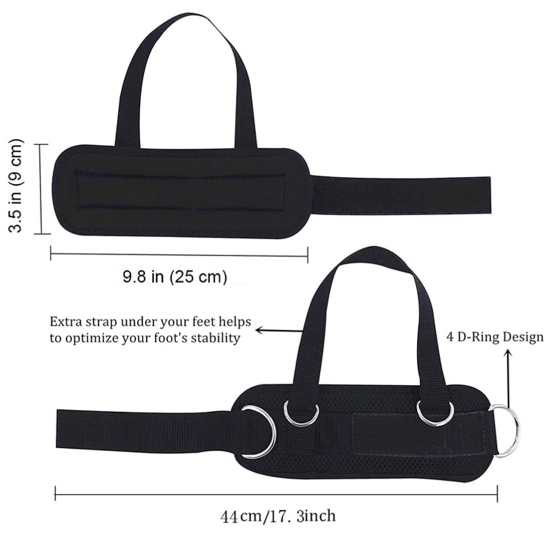 EastyGold Ankle Straps Ankle Bands Wrist Cuffs Padded Straps Adjustable Fitness Glute Kickback D-Ring for Cable Machine with Extra Foot Heel Belts 1 Pair