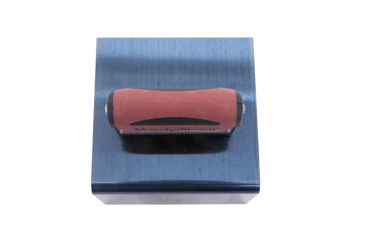 MARSHALLTOWN Blue Steel Step Tool, Nose Tool, 6 x 6 x 3 Inch Blade Size, 1/2 Inch Radius, 90-Degree Angle, Resilient DuraSoft Handle, Prevent Cracking in Concrete, 175BD
