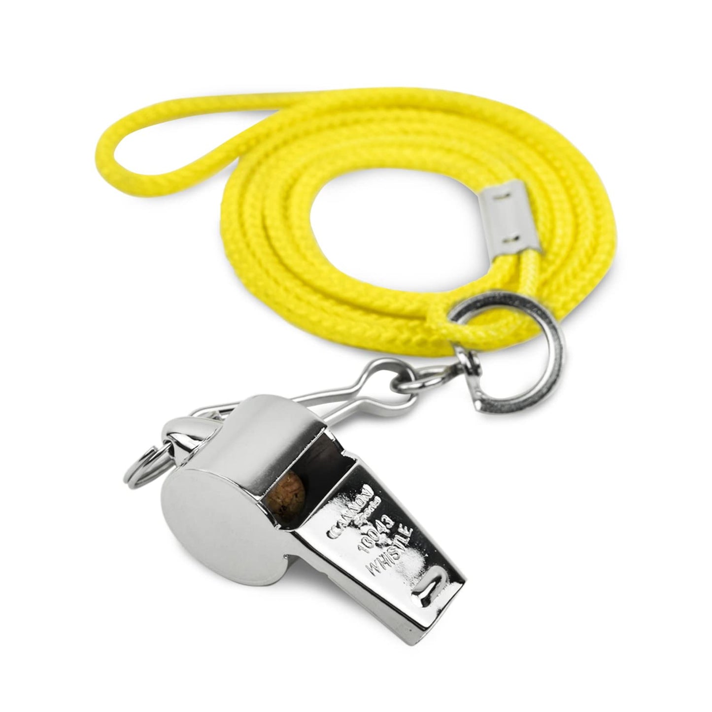 Cannon Sports Solid Brass Metal Whistle with Whistle Cover & Lanyard - Loud, Clear Sound, 124 dB Tone, Durable - Ideal for Coaches, Referees, Officials, Trainers (Gold)
