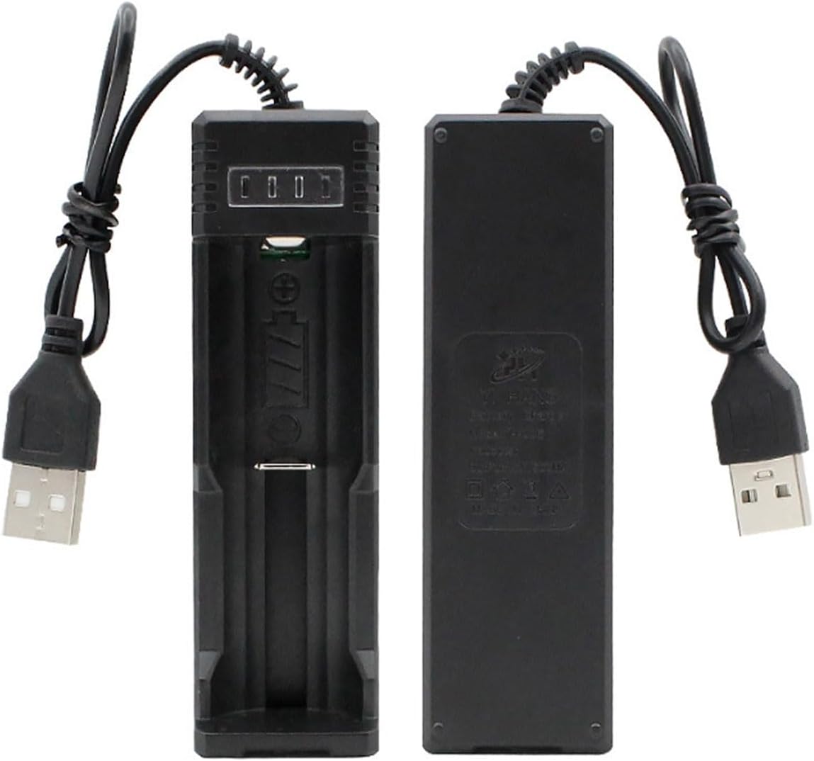 YOWPEY 1-Bay 18650 3.7V 10440 14500 16340 16650 14650 13350 18500 18650 Adjustable Battery Charger with USB Smart