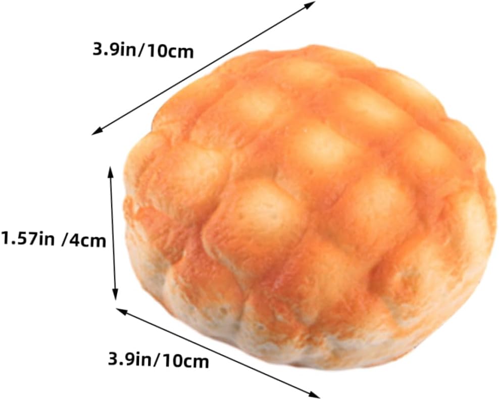 2pcs VOSAREA Simulated Pineapple Bread Decor Realistic Faux Bread Model for Home Bakery and Photography Props Pu