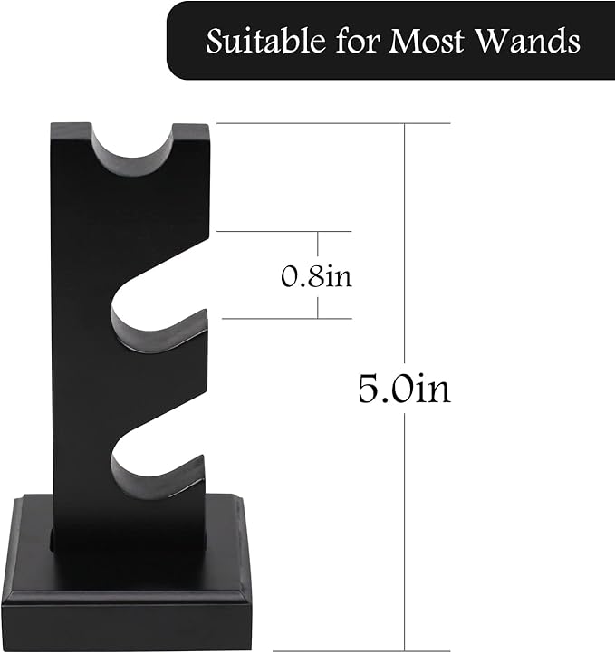 ChampWe Wizard Wand Display Stand Wooden Magic Wands Holder 3 Tiered for Collection Black