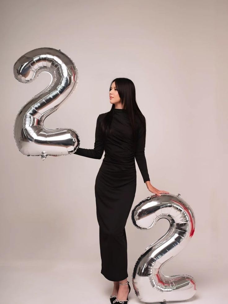 Silver Number 19 Balloons by Numbers | 40-Inch Foil Birthday Decorations for Men & Women