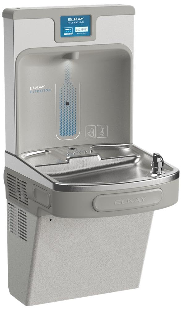 Elkay LZS8WSVRLK Filtered Fountain & EZH2O Bottle Filling Station, Lt. Gray Gran