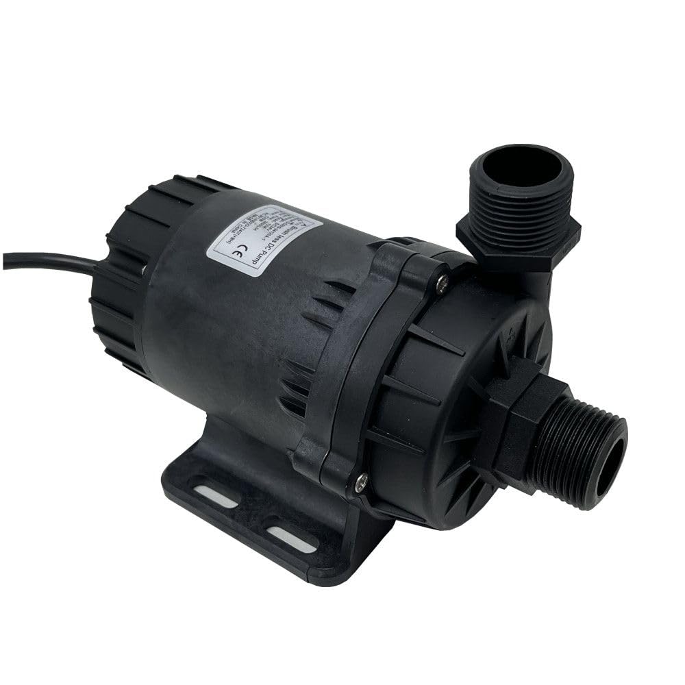 SHYSKY Heavy Duty Low Noise 24V 120W Micro Brushless DC Water Pump DC60G-24120A-1, 12m 39ft 1003GPH, Speed/Flow Adjustable, DRY RUN Protection, For Cooling Circulation Pressure Sys