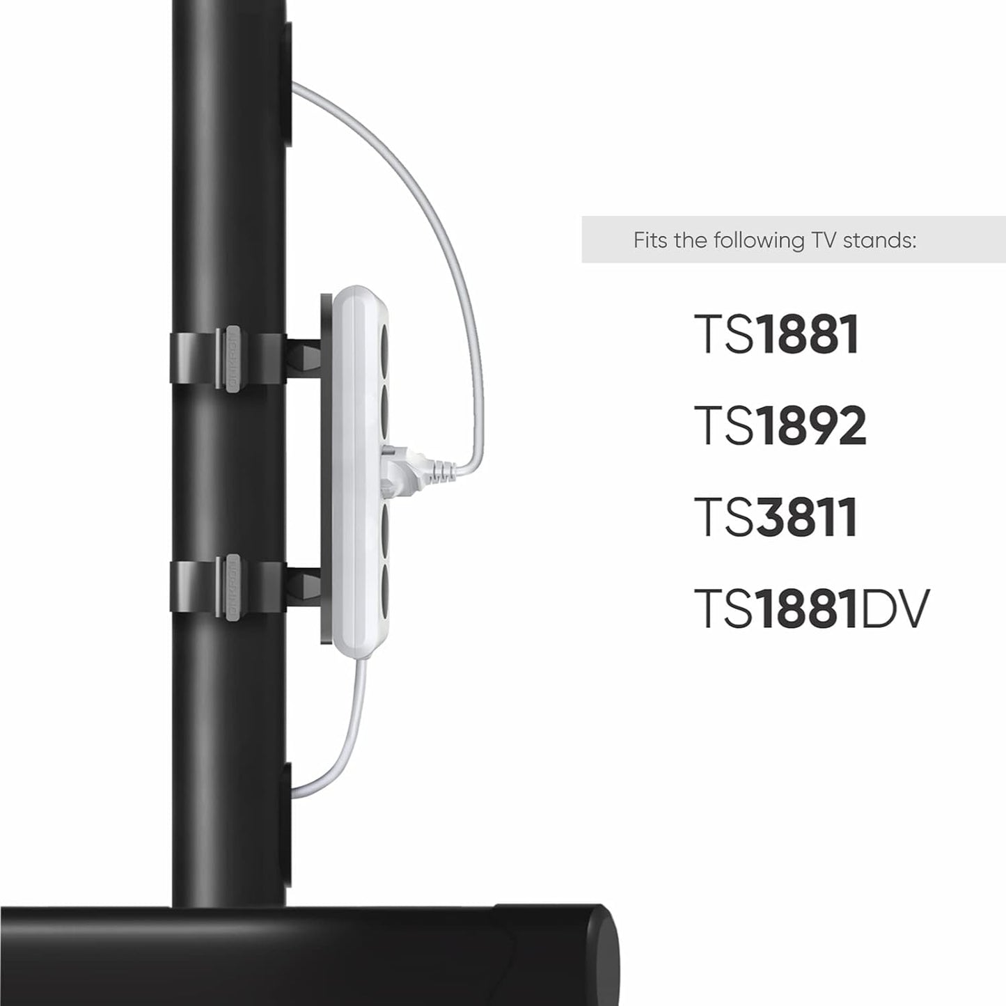 TS1881 50 mm (APS1881) ONKRON Power Strip Surge Protector Mounting Bracket for TV Stand Column Diameter Black