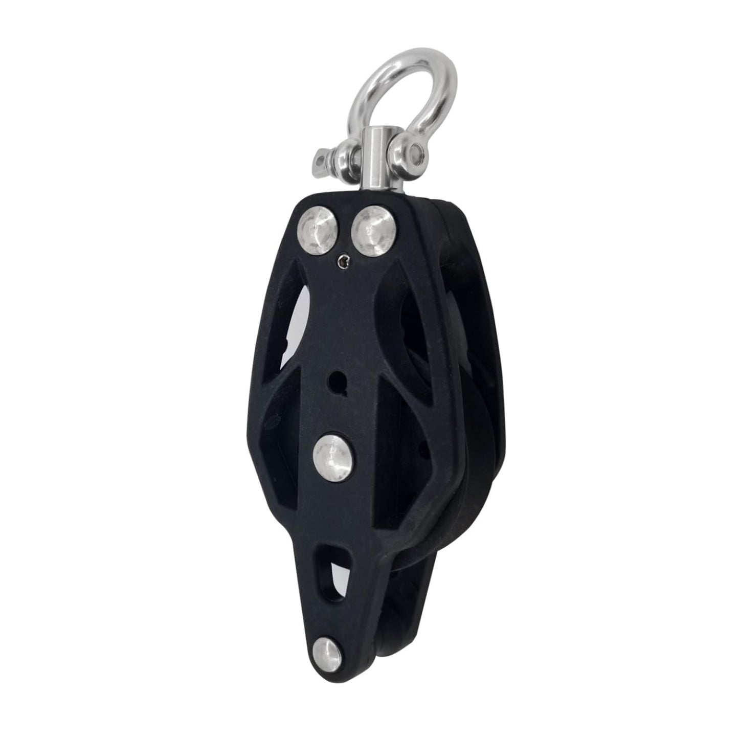 ISURE MARINE Double Pulley Block Stainless Steel Nylon Marine Pulley Block Rope Rope Runner Kayak Pulley Bearing Block Wire Rope Lifting Swivel Hook