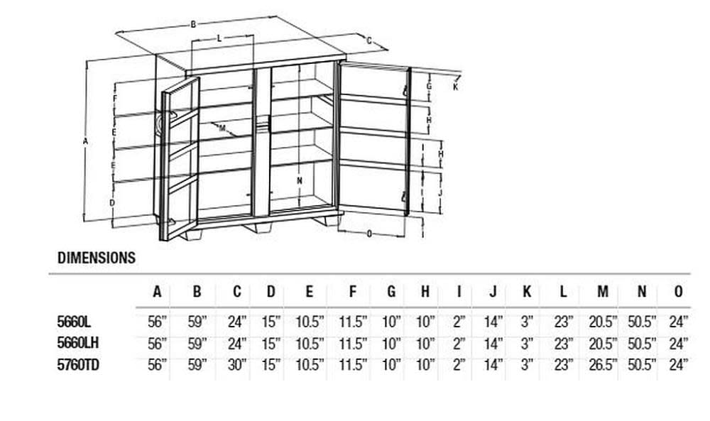Greenlee - Cabinet (5660L), Storage (5660L), green, 56" x 60" x 24"