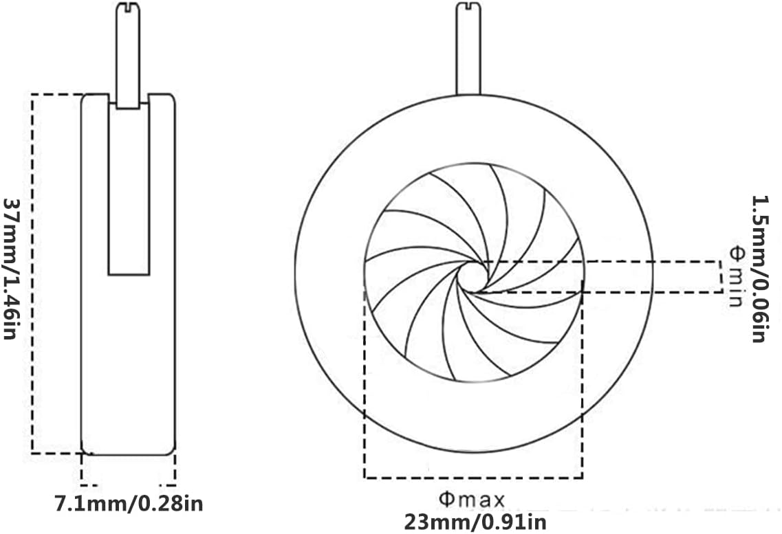 Flylin 1.5-23mm Microscope Aperture, Adjustable Iris Diaphragm Microscope Iris Adapter Lens Optical Diaphragm