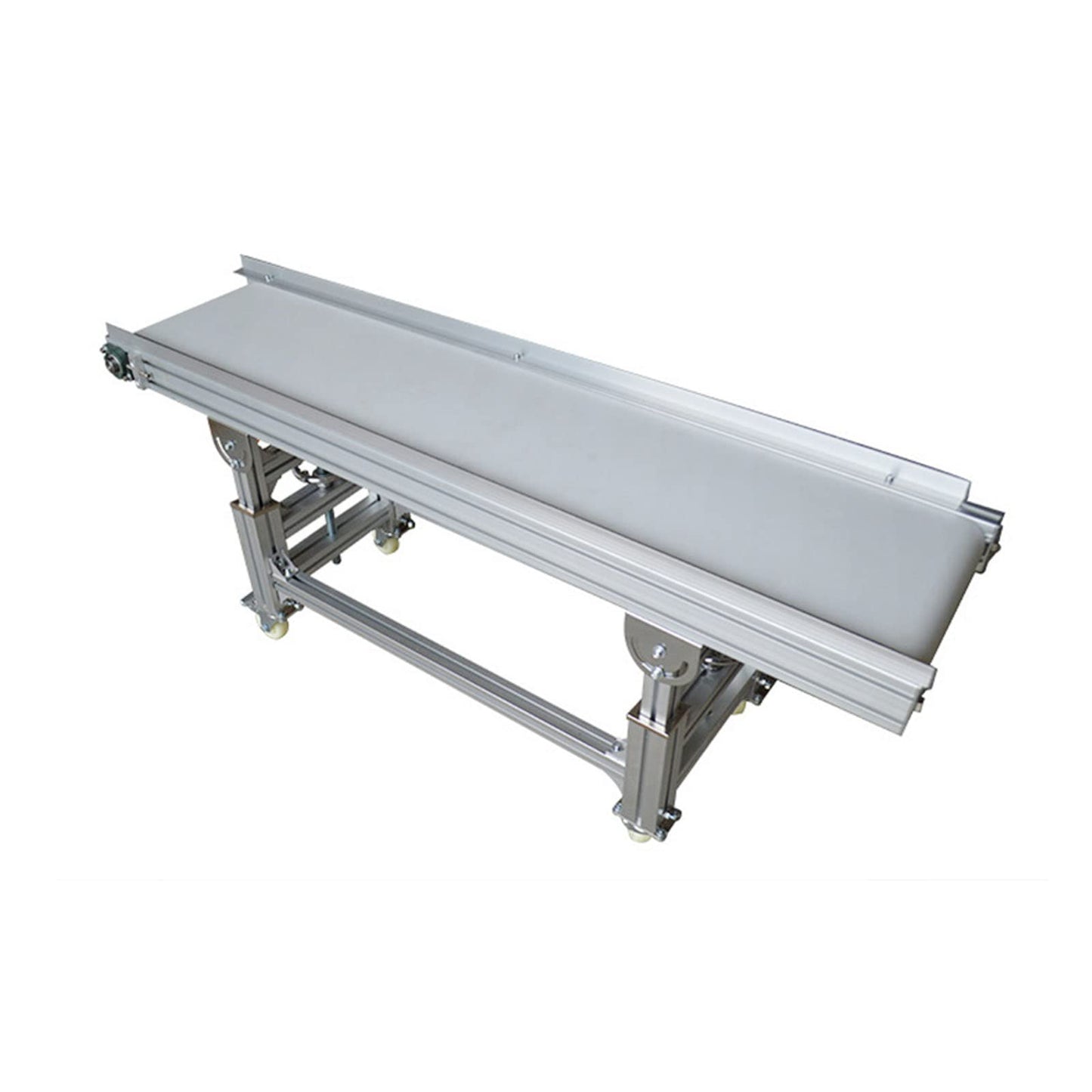 BREVELTION 59inch PVC Belt Conveyor Industrial Transport Equipment Height Adjustable 110V 120W White