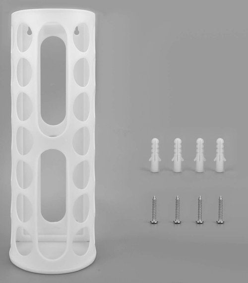 Lunies Plastic Bag Holder - Large Capacity Grocery Bag Dispenser | Wall Mount Organizer (White, 1 Pack)